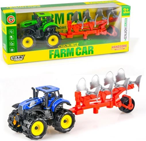 Trattore con aratro a volano 25 cm