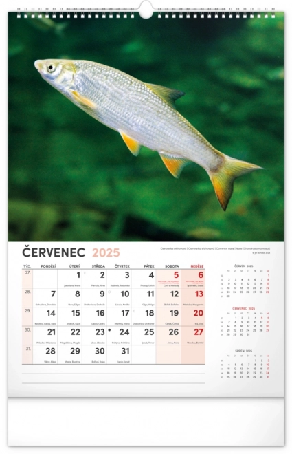 Calendario da Parete da Pesca 2025