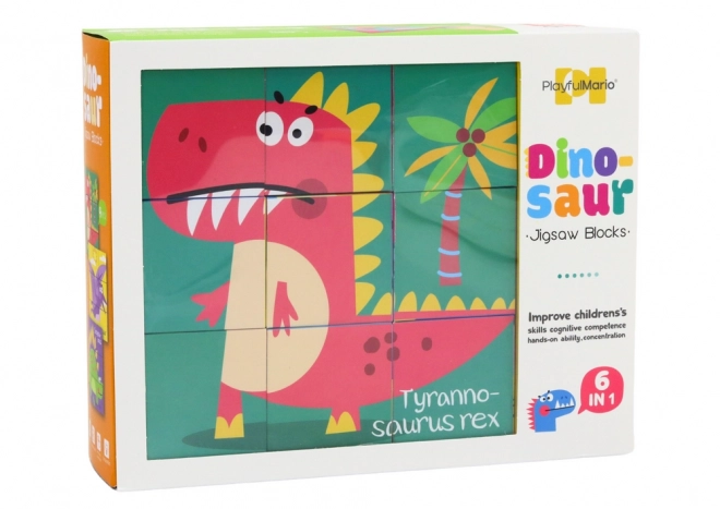 Puzzle educativi 6 in 1 con dinosauri