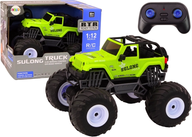 Auto fuoristrada RC telecomandato 2.4G 1:12 verde