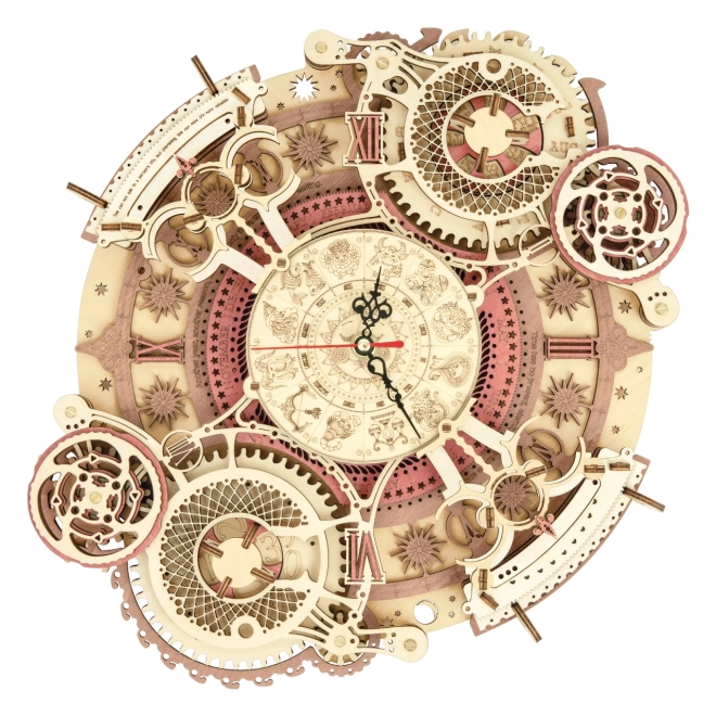 Puzzle 3D in legno orologio da parete Zodiac di Robotime Rokr