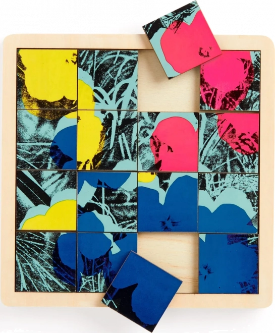 Puzzle scorrevole in legno Andy Warhol: Fiori 2 in 1