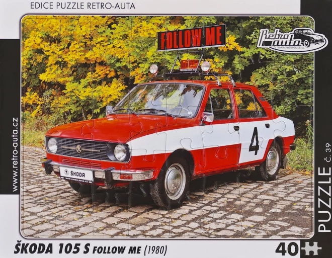 Puzzle retro-auto Škoda 105 follow me