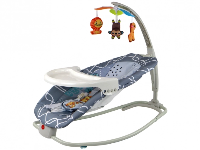 Bambini Seggiolino Altalena 2 in 1 con Vibrazioni e Suoni Giraffa