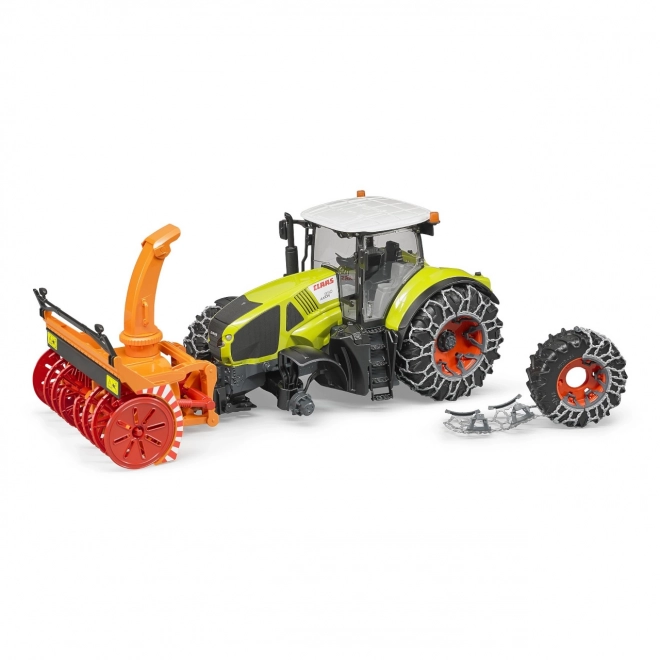 Trattore Bruder Claas Axion 950 con turbina da neve