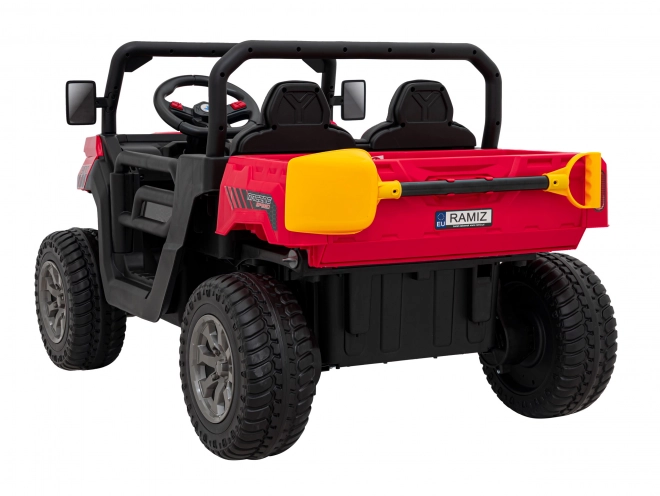 Auto Pick-Up Speed 900 pro bambini Rosso + trazione 4x4 + pompa mobile + vano bagagli + telecomando + pala + LED audio