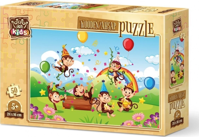 Puzzle in legno Festa delle Scimmie 50 pezzi