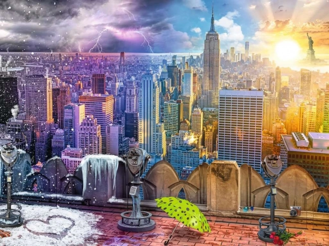 Puzzle 1500 pezzi - New York estate e inverno