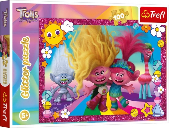 Puzzle Scintillante TROLLS 3 100 Pezzi