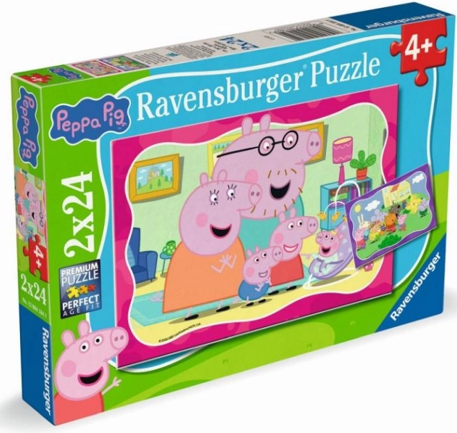 Puzzle Peppa Pig 2×24 pezzi Ravensburger