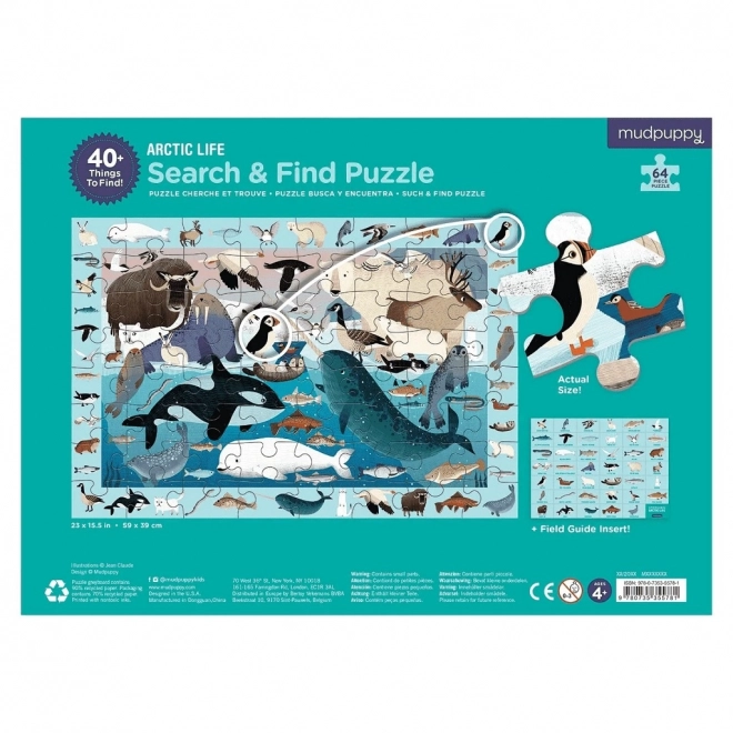 Puzzle Mudpuppy cerca e trova Vita nell'Artico 64 pezzi