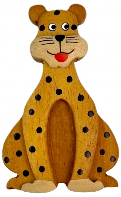 Magnete in legno grande Leopardo