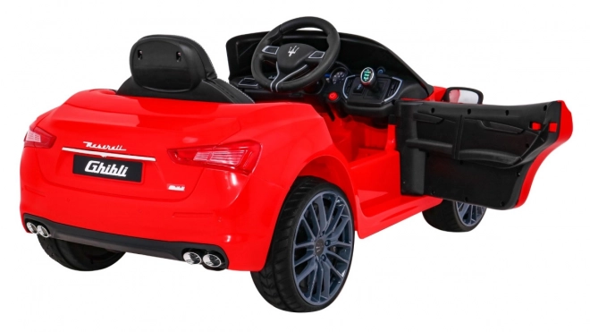 Maserati Ghibli batteria per bambini rosso + Telecomando + Avvio lento + EVA + MP3 USB + LED