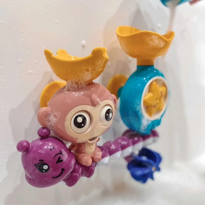 Gioco acquatico da bagno scimmietta con bicchiere