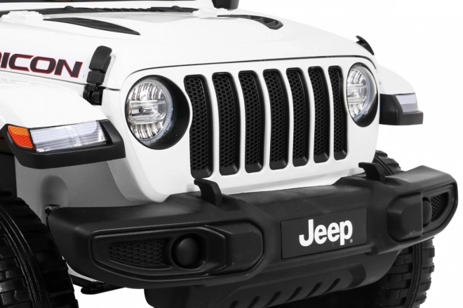 Jeep Wrangler Rubicon batteria per bambini Bianco + telecomando + radio MP3 LED + ruote EVA