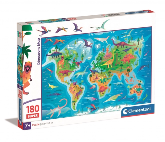 Puzzle 180 pezzi Mappa Dinosauri