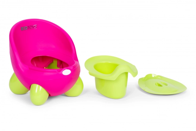 Vasino per bambini con seduta rimovibile e piedi antiscivolo rosa-verde ECOTOYS
