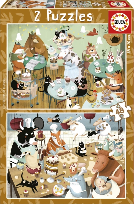 Puzzle Storie del Bosco EDUCA 2x48 Pezzi