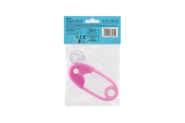 Sonaglio a spilla per neonati 12 cm rosa