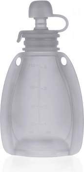 Sacchetta ricaricabile in silicone per alimenti per bambini, Grigio Trasparente