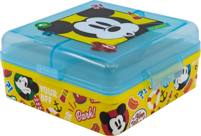 Lunch box quadrato con divisori Mickey Mouse