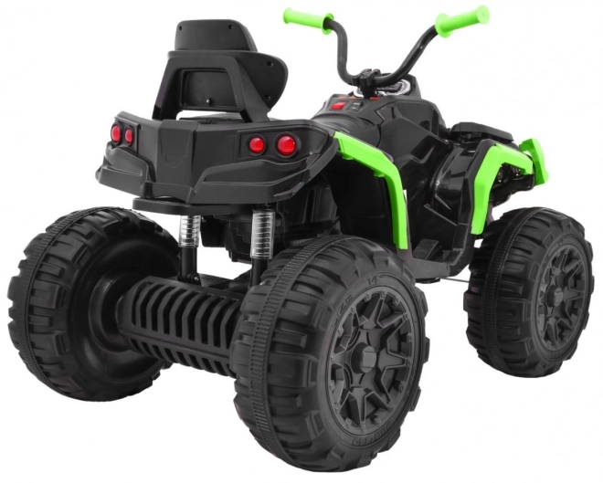 Quadriciclo a batteria per bambini nero/verde + ruote EVA + radio MP3 + LED + avvio lento
