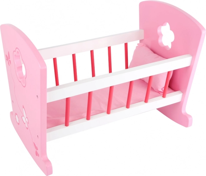 Culla in legno Small Foot con farfalle rosa