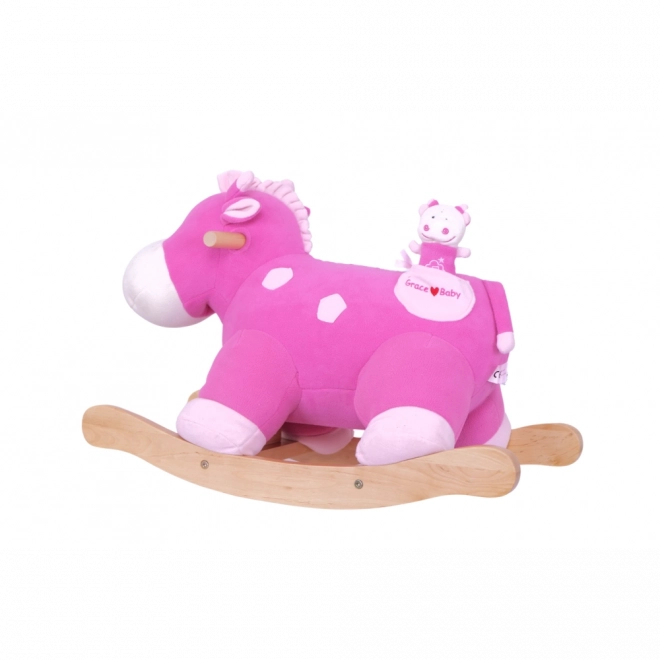 Dondolo Ippopotamo Nele Rosa Con Cucciolo