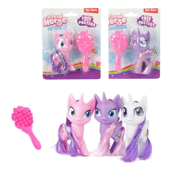 Mini unicorno pettinabile con pettine gioco per bambini