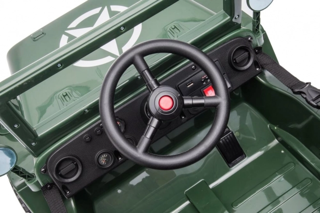 Auto elettrica per bambini verde militare 4x4