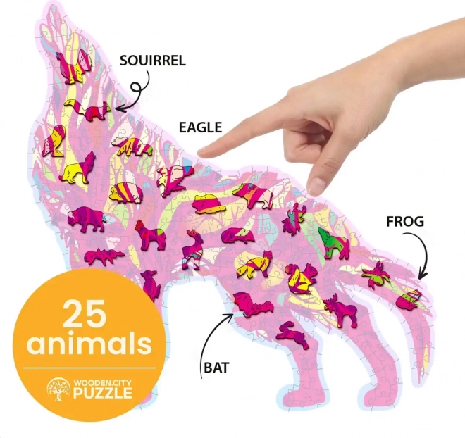 Puzzle in legno Lupo ululante 250 pezzi