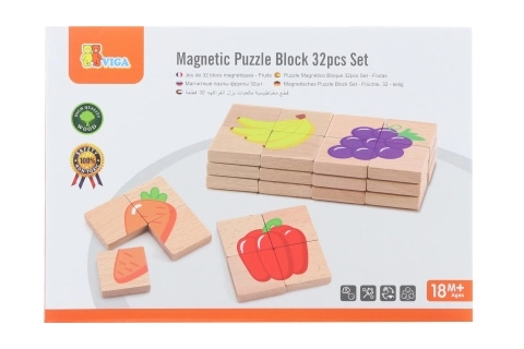 Puzzle magnetico in legno con frutta