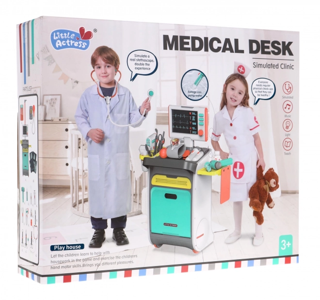 Carrello medico interattivo per bambini 3+ con funzioni di EKG e accessori