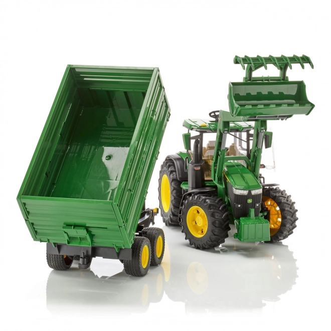 Trattore Bruder John Deere con rimorchio e caricatore frontale