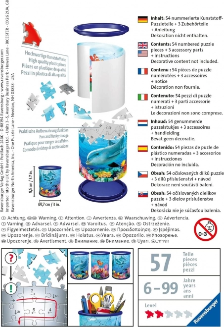 Puzzle 3D supporto mondo sottomarino 57 pezzi
