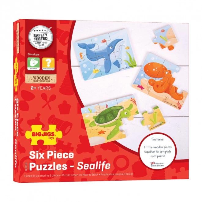 Puzzle in legno Animali Marini Bigjigs Toys