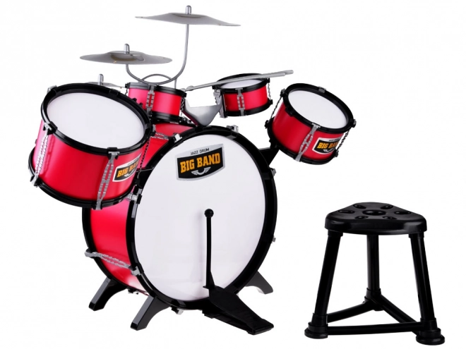 Set di batteria rock per bambini con sgabello