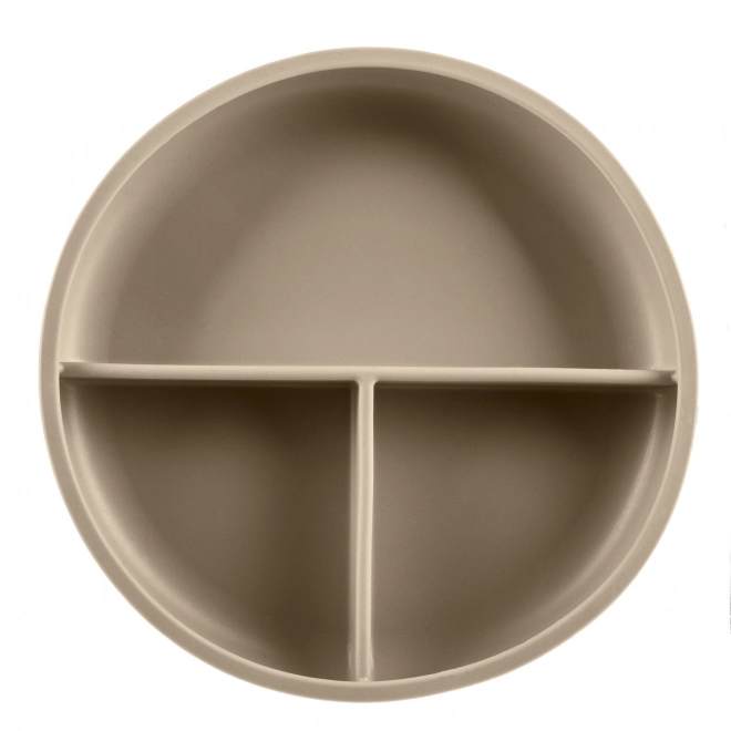 Piatto diviso in silicone con ventosa sabbia beige