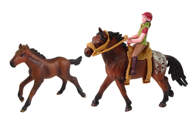 Set di figure di Cavalli e Cavaliere con sella rimovibile