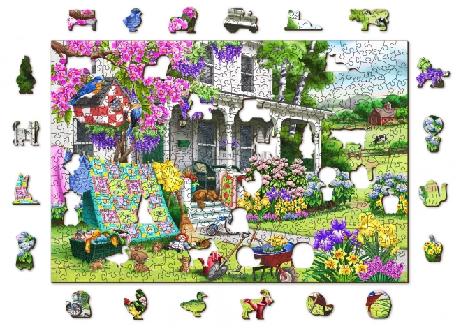 Puzzle in Legno con Figurine - Giardino Rurale