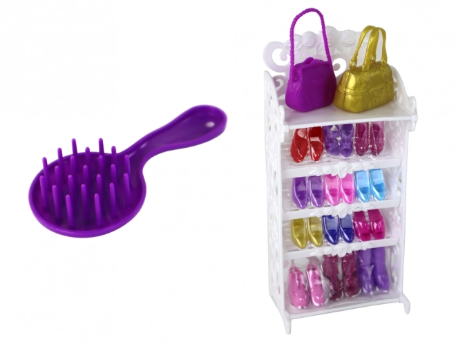 Abito per bambola Lucy Set di scarpe glitter viola