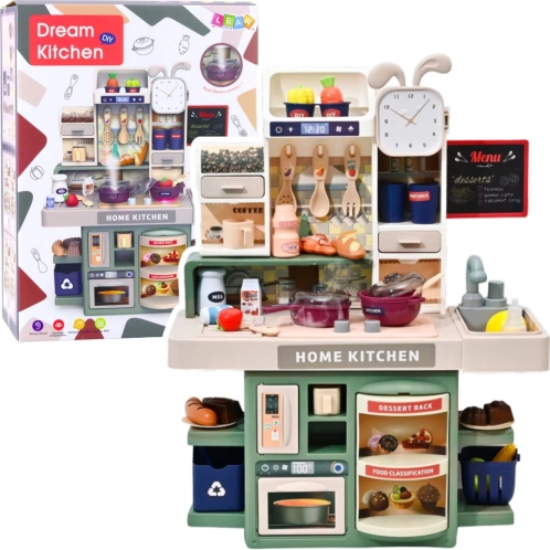 Cucina giocattolo con vapore, luci e suoni – 33 accessori