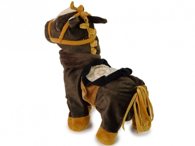 Peluche interattivo cavallo marrone criniera chiara musicale