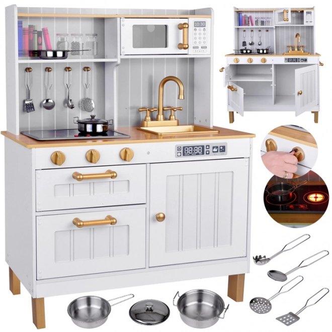 Cucina in Legno Bianca con Accessori per Bambini