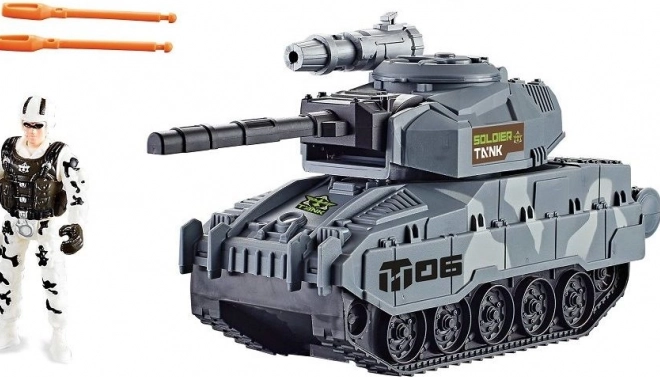 Carro Armato con Figurina Militare e Artiglieria Funzionante