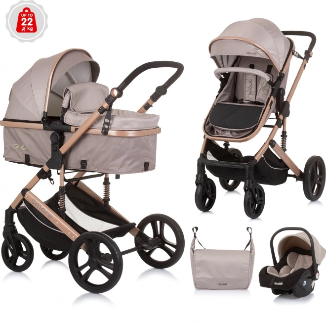 Passeggino combinato Amore 2 in 1 Chipolino Jungle – Macadamia