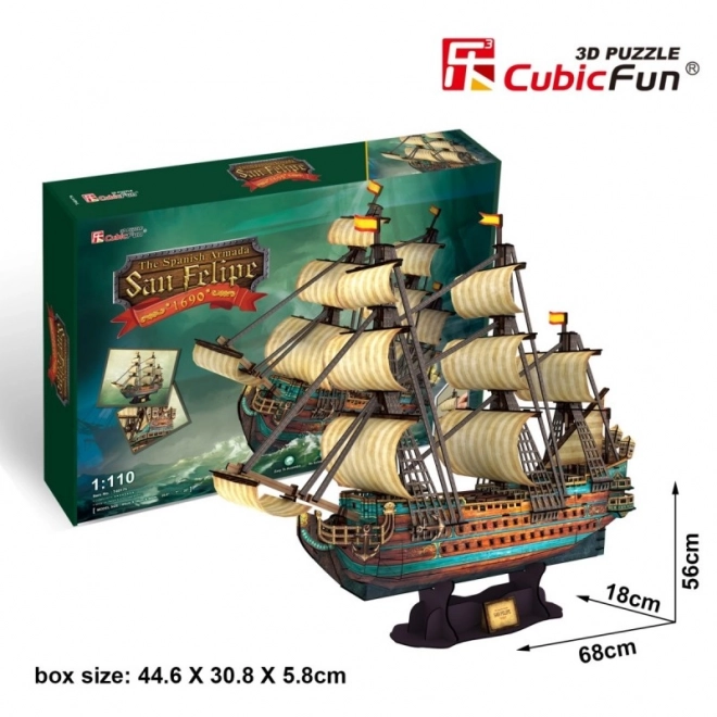 Puzzle 3D nave armata spagnola San Felipe