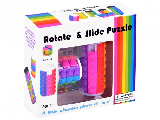 Puzzle logico con tazza colorata rotante