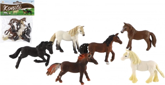 Set di piccoli cavallini in plastica 6 pz (6–7 cm)