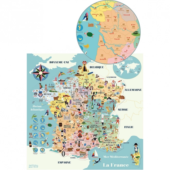 Mappa magnetica della Francia Vilac